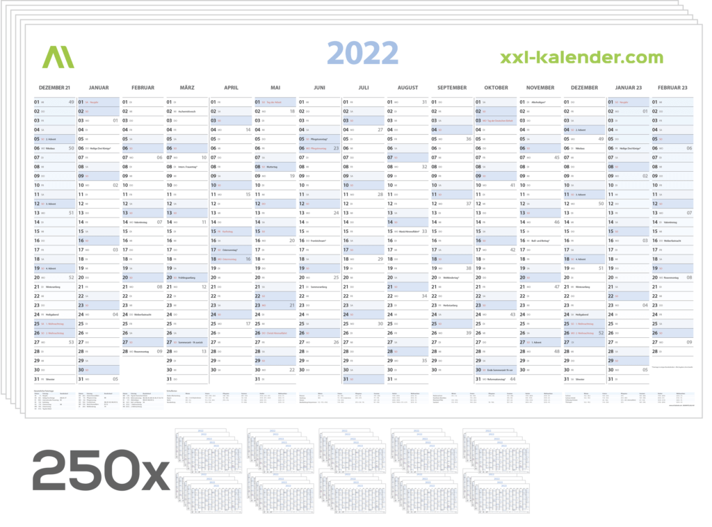 XXL Kalender Wandplaner Jahresplaner Für 2022